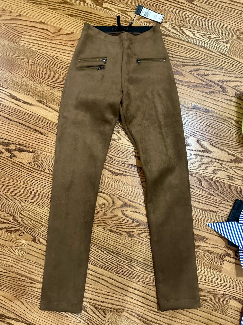 BCBG MaxAzria Moris Faux Suede Brown Stretch Pants